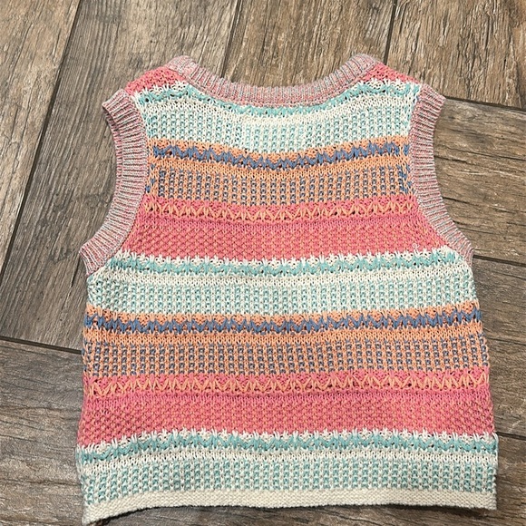 ZARA CROCHET KNIT sweater VEST pink 11-12 - Picture 5 of 5
